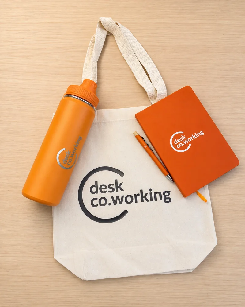 Kit corporativo com agenda e power bank personalizados